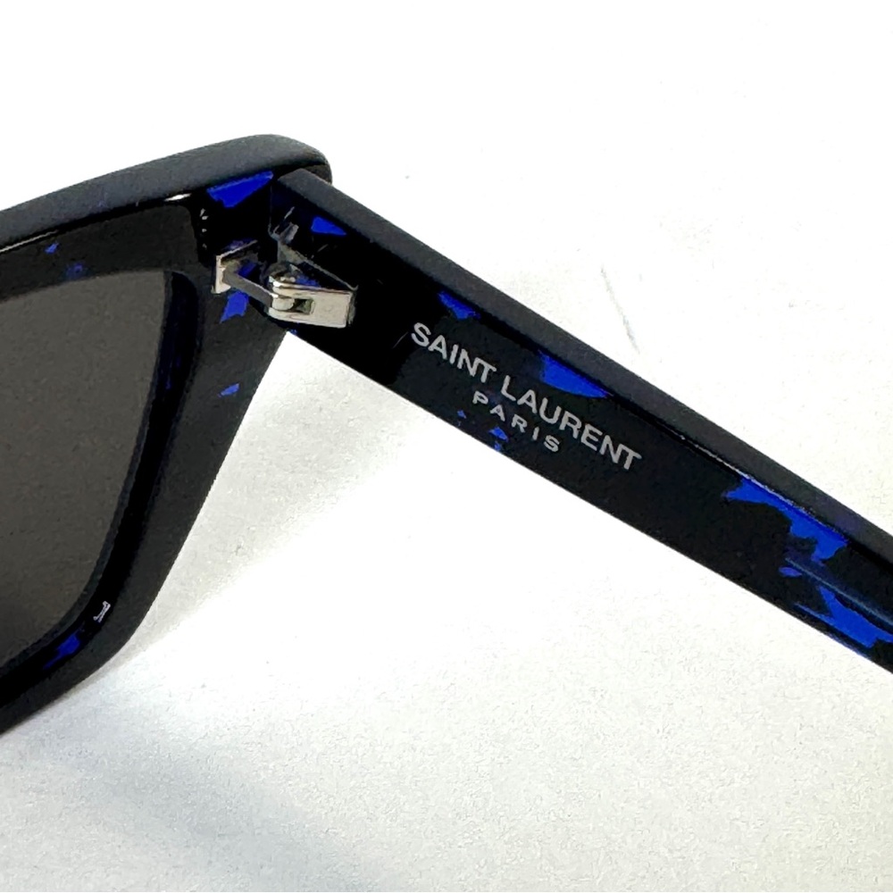 SAINT LAURENT Mica Cat Eye Sunglasses SL 276 009 Black Blue Havana NEW With Case - Picture 12 of 14